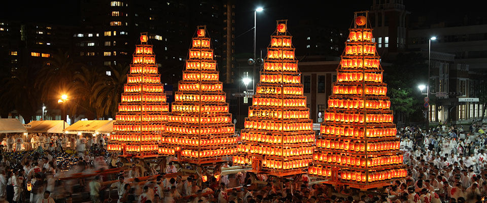 戸畑祇園大山笠 夜の提灯山笠